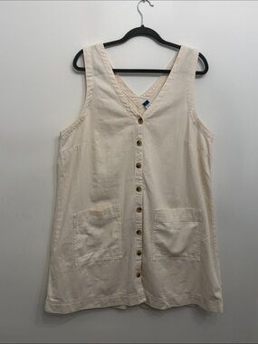 old navy women's sleeveless button-front mini dress Pinafore - Brown 59 and wear sizes s (4) Old Navy | Dresses |